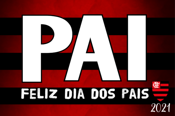 Arte para quadro foto Dia dos Pais Flamengo editável para imprimir