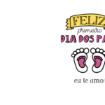 Layout para quadro feliz primeiro dia dos pais rosa editável para impressão