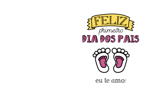 Layout para quadro feliz primeiro dia dos pais rosa editável para impressão