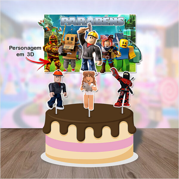 Arquivo Topo de Bolo Roblox Menino e Menina Personalizado Arquivo topo de bolo Roblox menino e menina personalizado para imprimir, compatível com Silhouette.