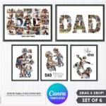 Quadro Dia dos Pais editável canva em estilo moderno e emocional