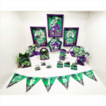 Arquivo para Corte Kit Festa Hulk personalizado pronto para imprimir e cortar na Silhouette.