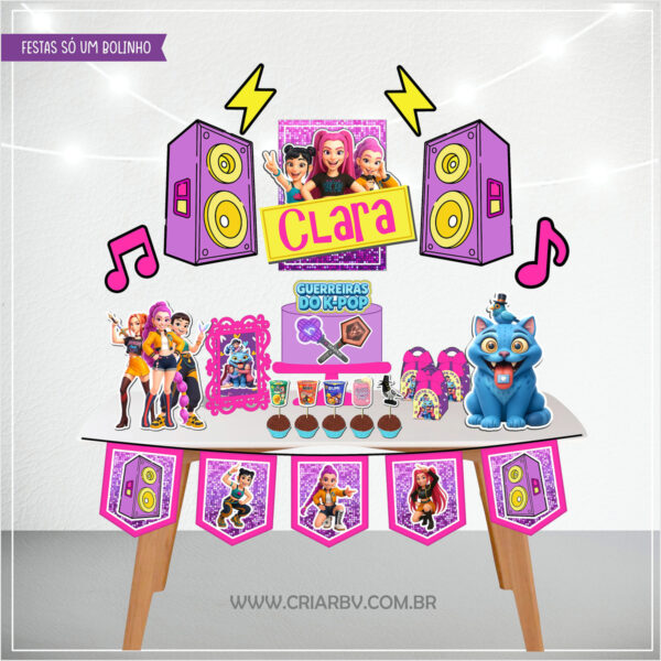 Arquivo de Corte Kit Festa Guerreiras K-pop Personalizado Arquivo de Corte Kit Festa Guerreiras K-pop personalizado para impressão e Silhouette.