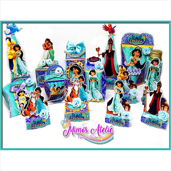 Kit Festa Jasmine Aladin – Arquivo Digital Kit festa Jasmine Aladin digital personalizado para imprimir
