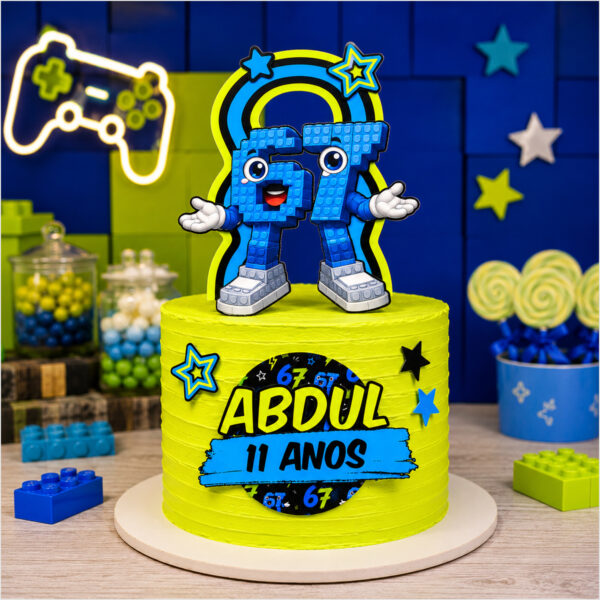 Arquivo Topo de Bolo Six Seven Personalizado Arquivo Topo de Bolo Six Seven personalizado em alta qualidade para imprimir grátis.