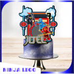 Arquivo digital topo de bolo Lego Ninjago personalizado para imprimir e decorar festas infantis temáticas.