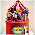 Arquivo digital topper Circo do Mickey personalizado para imprimir e cortar na Silhouette.