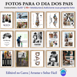 Quadro Dia dos Pais editável canva em estilo moderno e emocional