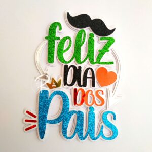 Arquivo de corte topo de bolo Dia dos Pais personalizado para imprimir. Arquivo digital compatível com Silhouette, ideal para decoração de festas.