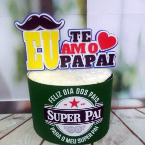 Arquivo de corte topo de bolo personalizado Dia dos Pais Bigodinho para imprimir. Arquivo digital compatível com Silhouette, ideal para decoração de festas.