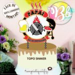 Arquivo de corte topo de bolo Papai Rei do Churrasco personalizado para o Dia dos Pais. Arquivo digital para imprimir compatível com Silhouette e Cricut.