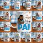 Arte para sublimação de caneca personalizada para o Dia dos Pais em alta resolução, pronta para imprimir e produzir canecas personalizadas.