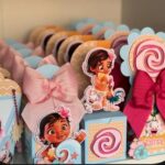 Arquivo Digital Festa Moana personalizado para imprimir com decoração infantil colorida e pronta para corte.