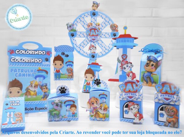 Arquivo de Corte Kit Festa Patrulha Canina Arquivo de corte kit festa Patrulha Canina digital para imprimir e personalizar
