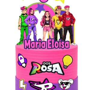 Arquivo de corte topo de bolo Emili Vick dos Rosa digital para imprimir e personalizar festas.