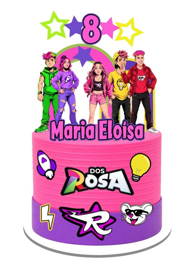 Arquivo de Corte Topo de Bolo Emili Vick dos Rosa Arquivo de corte topo de bolo Emili Vick dos Rosa digital para imprimir e personalizar festas.