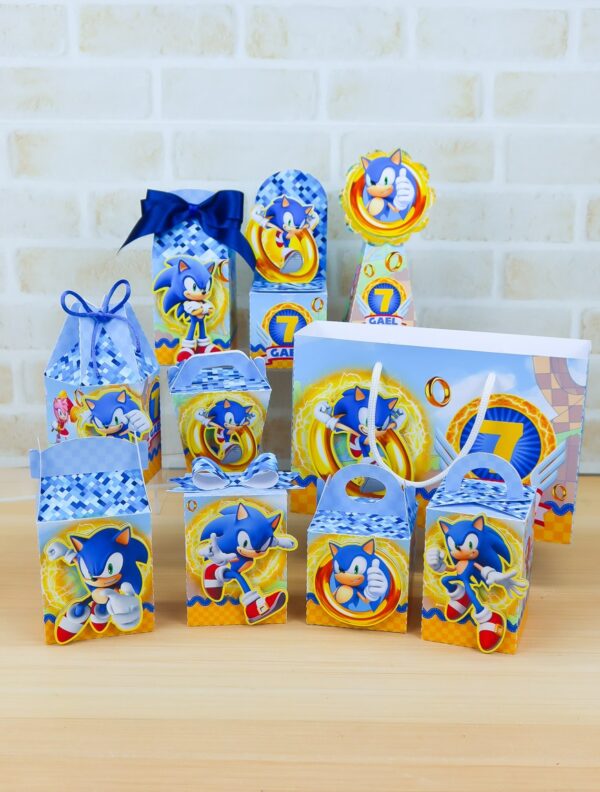 Arquivo digital para corte Festa Sonic personalizado para imprimir. Compatível com Silhouette, ideal para decoração de aniversário infantil.