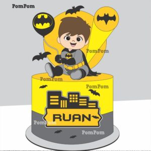 Arquivo digital topo de bolo Batman personalizado para imprimir