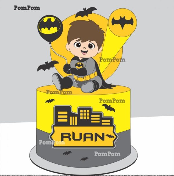 Arquivo digital topo de bolo Batman personalizado para imprimir