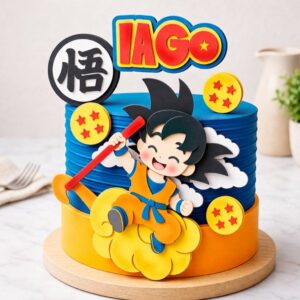 Topo de bolo Goku para imprimir em arquivo Studio Silhouette