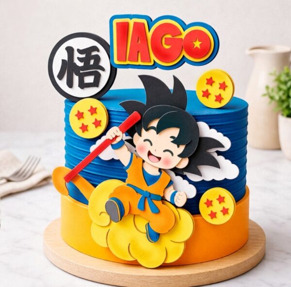 Topo de bolo Goku para imprimir em arquivo Studio Silhouette