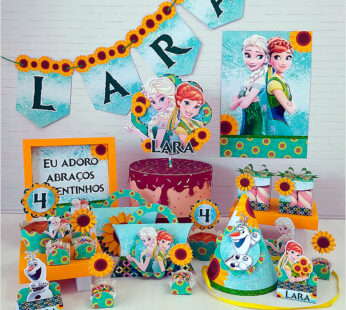 Arquivo Corte Frozen Kit Festa para Imprimir Arquivo corte Frozen kit festa digital para imprimir e personalizar