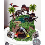 Arquivo corte topo de bolo Dinossauro Jurassic personalizado para imprimir