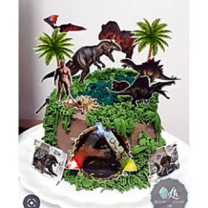 Arquivo corte topo de bolo Dinossauro Jurassic personalizado para imprimir