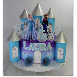 Arquivo corte topo de bolo Frozen personalizado para imprimir e usar em decoração de festa infantil.