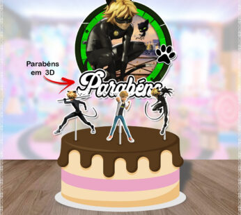 Arquivo Corte Topo de Bolo Miraculous Cat Noir Arquivo corte topo de bolo Miraculous Cat Noir personalizado para festa infantil