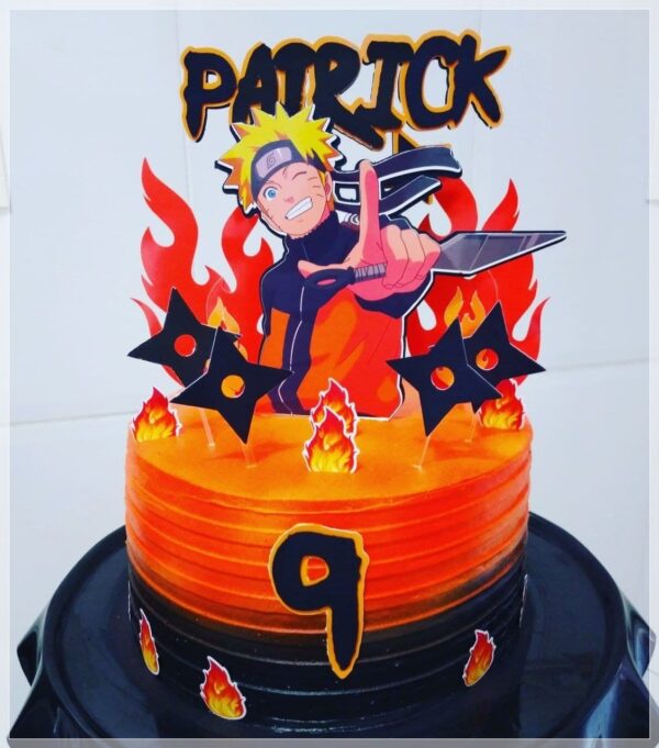 Arquivo Corte Naruto Uzumaki para Imprimir Arquivo corte Naruto Uzumaki personalizado para imprimir e criar topo de bolo para festa temática Naruto.