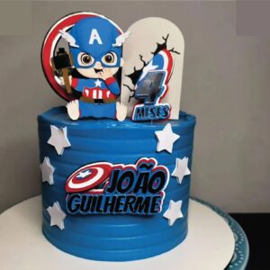 Topo de bolo mesversário para imprimir com tema super-herói 4 meses