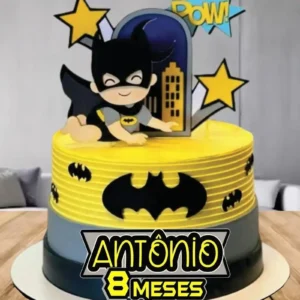 Topo de bolo Batman para imprimir em tema baby para mesversário