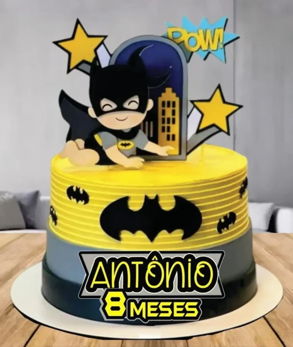 Topo de Bolo Batman Baby para Imprimir Topo de bolo Batman para imprimir em tema baby para mesversário