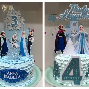 Arquivo de corte Frozen com topper personalizado para aniversário
