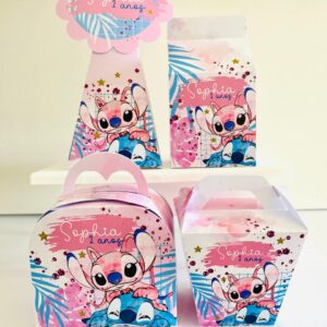 Arquivo de corte Stitch e Angel para kit festa em Silhouette Studio