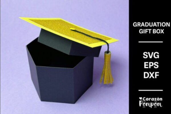 Caixa capelo formatura SVG em arquivo digital de corte