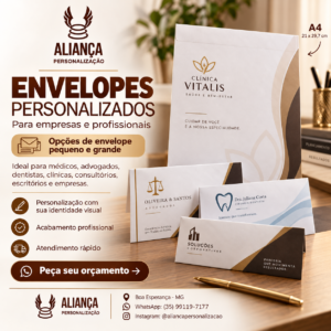 Envelope personalizado para empresas e profissionais em Boa Esperança MG