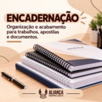 Encadernação de documentos na Aliança Personalização em Boa Esperança MG